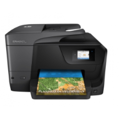 HP OfficeJet Pro 8710 A4幅面彩色喷墨多功能一体机，平板式，打印、复印、扫描、传真，月打印机负荷25000页，2.65 英寸CGD 触摸屏，每分钟黑色打印22页、彩色18页，双面，无线打印，USB2.0接口